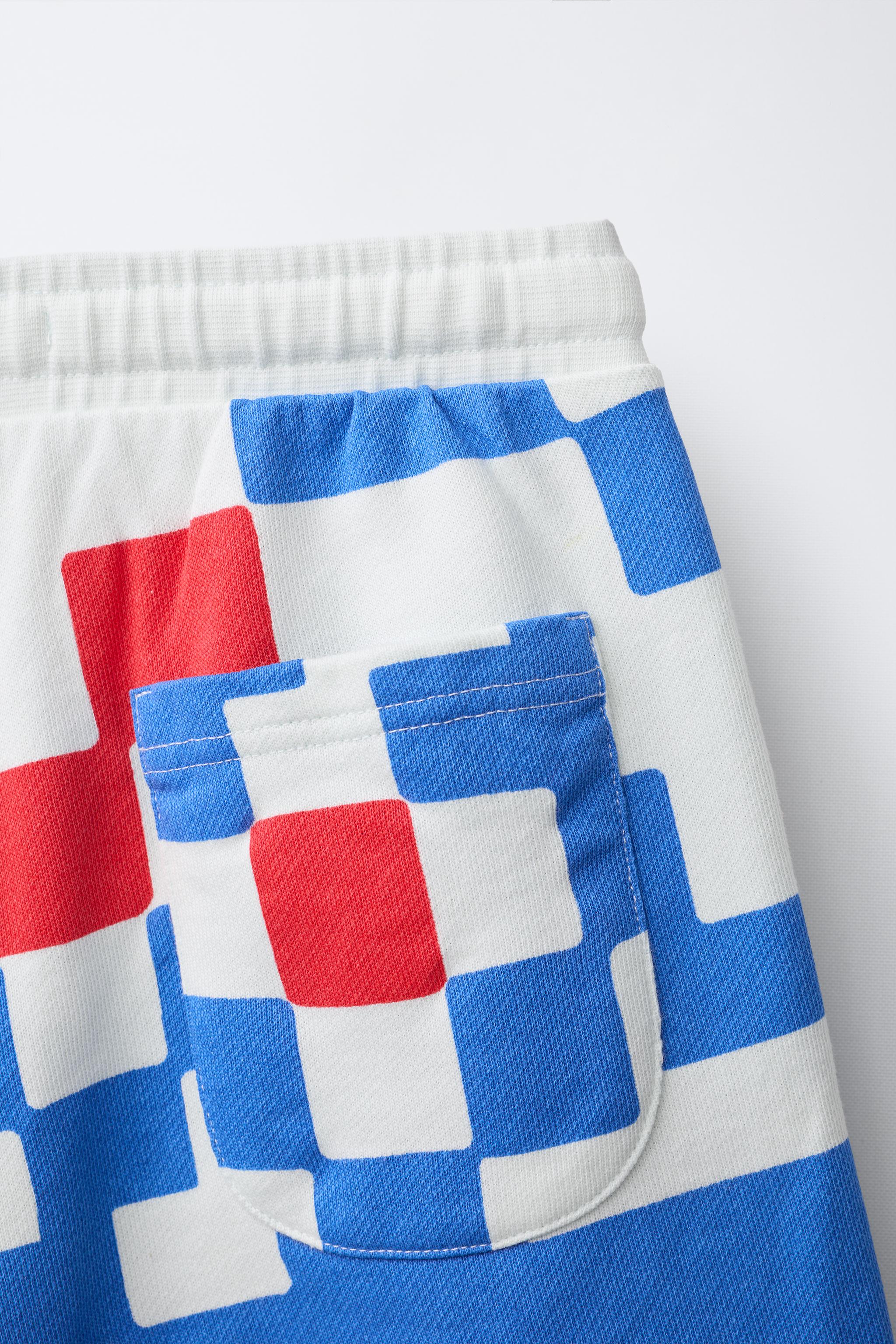 PLAID LOGO LABEL SHORTS